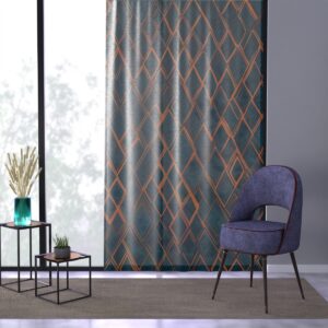 Modern sophistication with sleek lines and rhombus dance window curtain