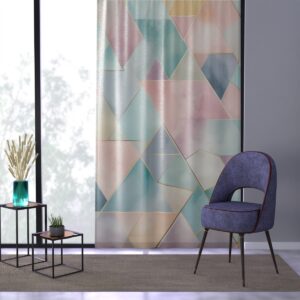 Soft pastel geometric shapes window curtain