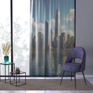 City reflection coastal window curtain