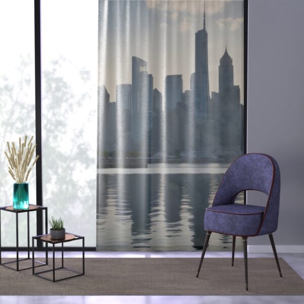 Grand city architecture window curtain