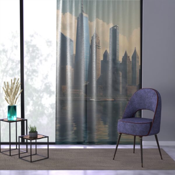 Bay city skyline window curtain