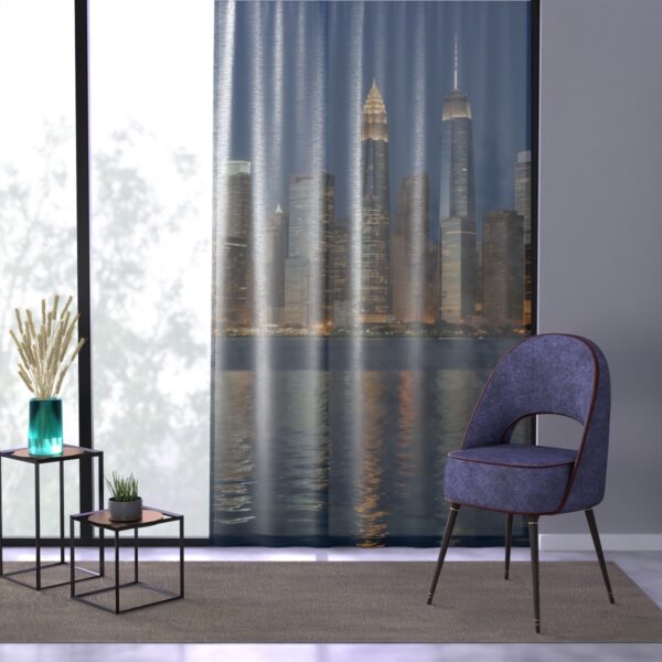 Reflective cityscape window curtain