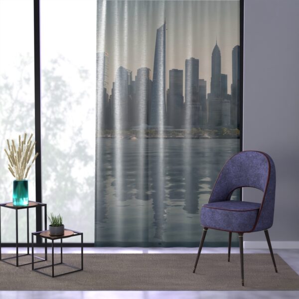 Urban waterfront skyline window curtain