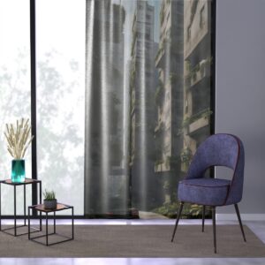 Stylish urban home window curtain with a heart of the city design