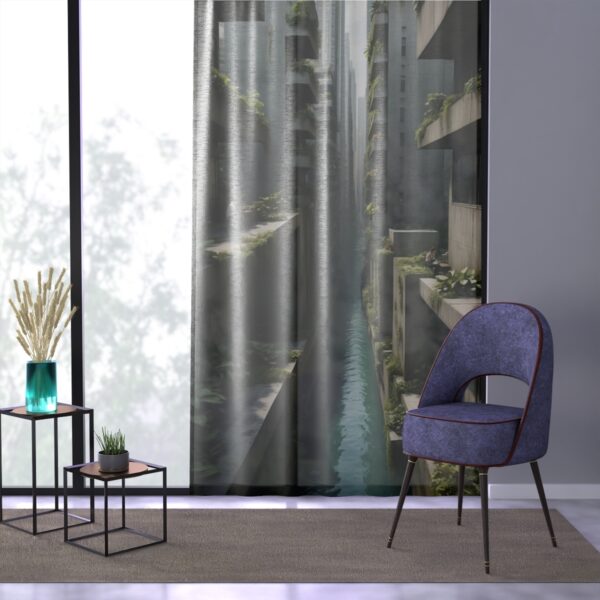 Architectural allure window curtain with an urban edge in a stylish room