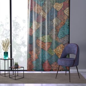 Chic tiny multicolored geometric shapes window curtain