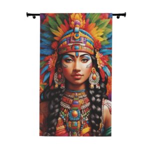 Maya civilization art and symbolism window curtain