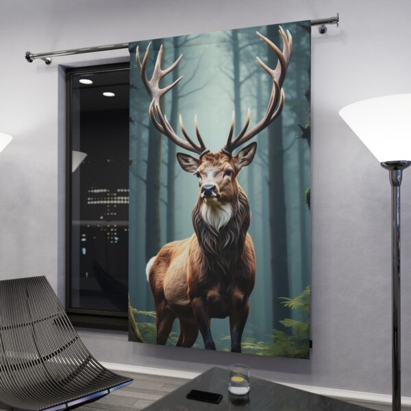 Majestic stag in forest window curtain