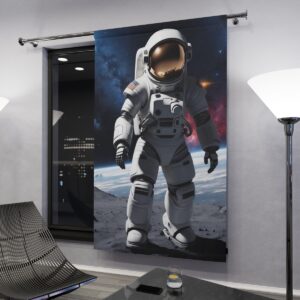 Astronaut on lunar surface window curtain