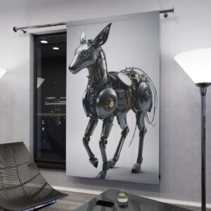 Mechanical horse design window curtain