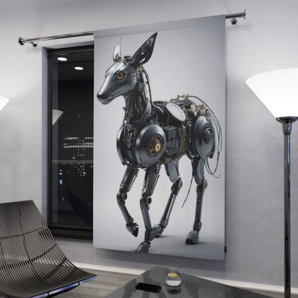 Mechanical horse design window curtain