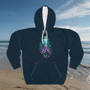 Hoodie featuring a vibrant octopus design with underwater elements.