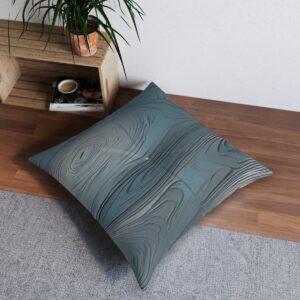 Moonlit wood grain floor pillow with nocturnal elegance