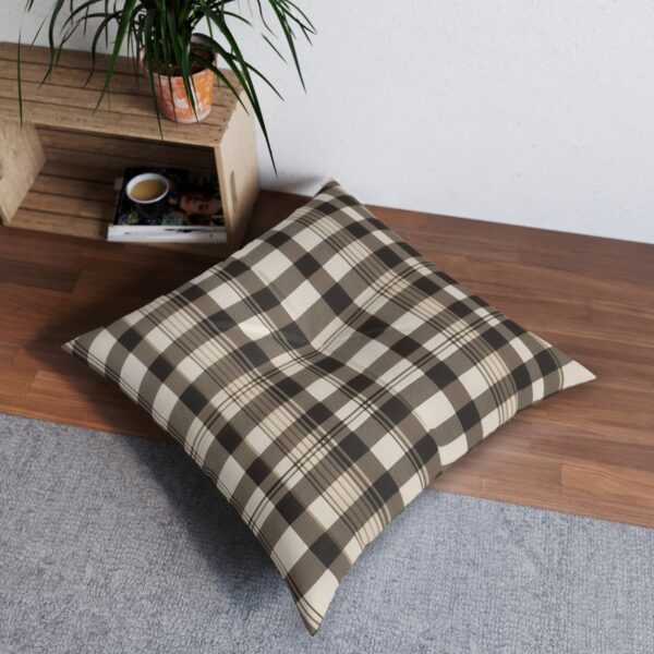 Classic tartan floor pillow with timeless design