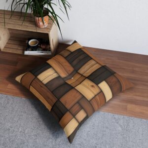 Warm earthy palette tufted floor pillow