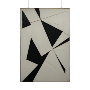 abstract geometric design with black and white triangular shapes