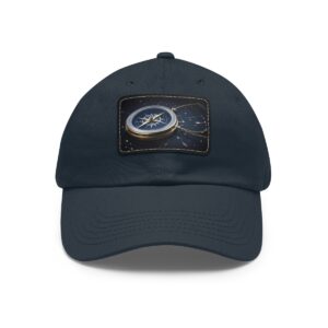 Dad Hat featuring a compass with starry background patch, evoking a sense of navigation and night-time exploration.