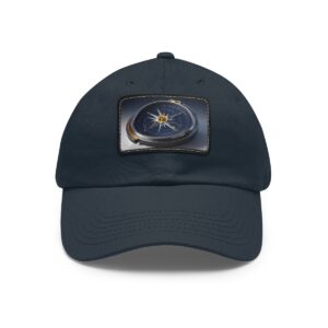 Dad Hat featuring a compass with a sunburst design patch, symbolizing guidance and exploration.