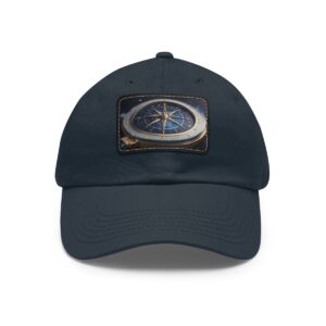 Dad Hat with detailed compass design patch on front, evoking exploration and adventure.