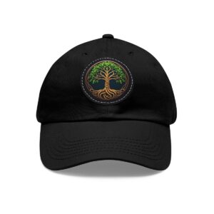 Dad Hat with colorful circular tree of life design on the front