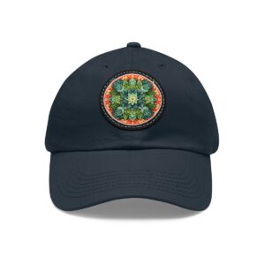 Dad Hat with a vibrant succulent mandala design on the front