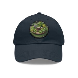 Dad Hat with a vibrant Japanese garden design on the front