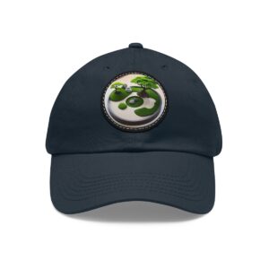 Dad Hat with a peaceful bonsai tree and zen garden design on the front