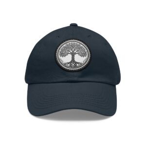 Dad Hat with intricate circular tree of life design on the front