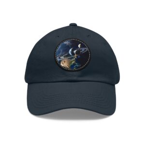 Dad Hat with planet Saturn and Earth design on front