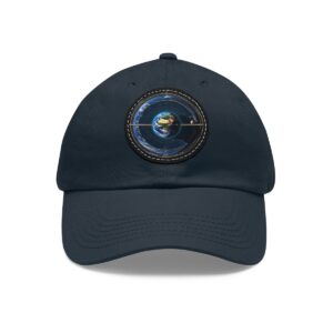 Dad Hat with satellite orbiting Earth design on front