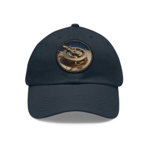 Dad Hat featuring a detailed golden astrolabe design on front