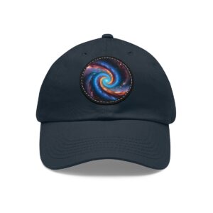 Dad Hat featuring a colorful, swirling galaxy design on front