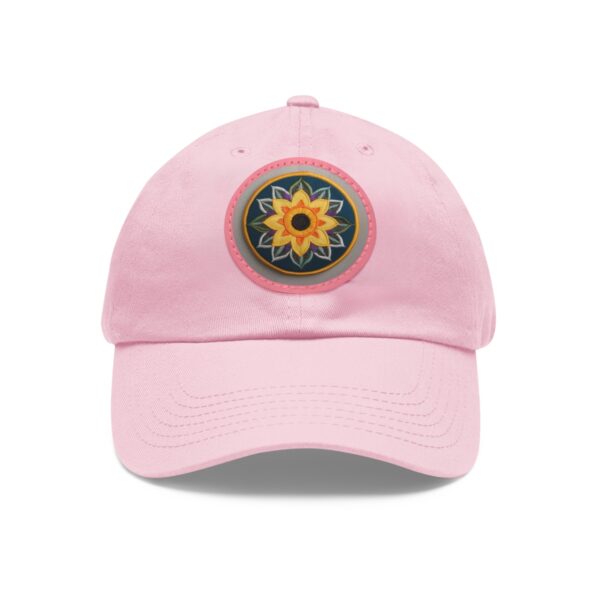 Dad Hat with colorful sunflower-inspired design on the front