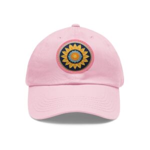 Dad Hat with vibrant sunflower design on the front