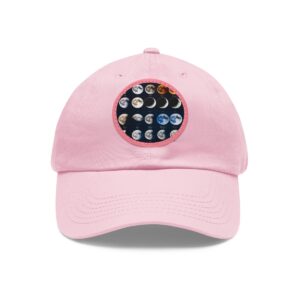 Dad Hat with a design featuring multiple phases of the moon in a grid pattern on front