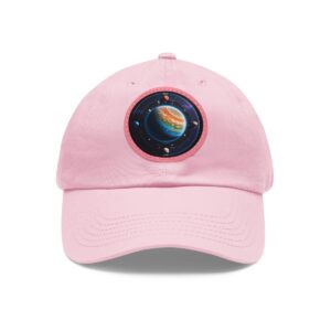 Dad Hat with a vibrant design featuring a colorful planet and stars on front