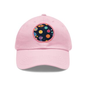 Dad Hat with a colorful and playful design featuring planets and stars on front