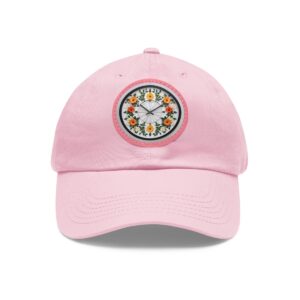 Dad Hat with round clock design patch featuring a detailed clock face