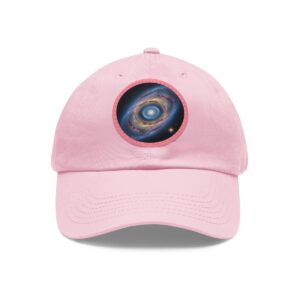 Dad Hat featuring a detailed spiral galaxy design on front