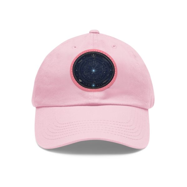 Dad Hat featuring a star map design with constellations on a dark background on front