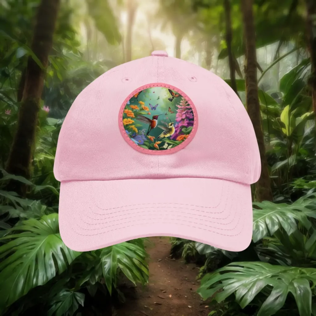 Girl Dad Hat with vibrant nature-inspired printed design