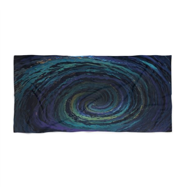 Abstract ocean swirl design beach towel with dark tones