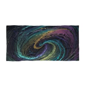 Abstract ocean swirl design beach towel with vibrant colors