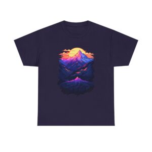 Unisex Tee with a vibrant mountain range design