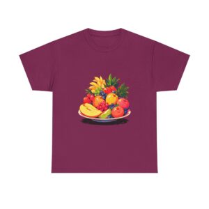 Unisex tee with a fruit platter design featuring a variety of colorful fruits