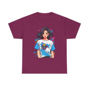 Unisex Tee with an artistic graffiti design featuring a stylish woman