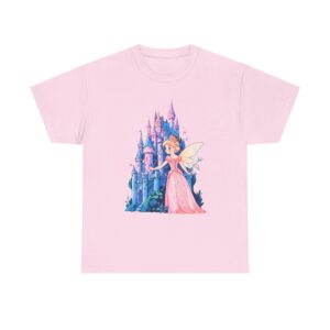 Unisex Tee with a fairy princess and castle design