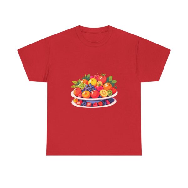 Unisex tee with a fruit platter design featuring a variety of colorful fruits