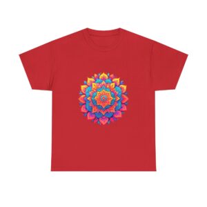 Unisex tee with a colorful mandala design