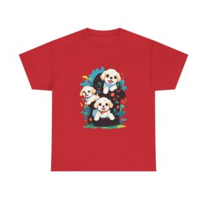 Unisex Tee with a playful puppies design